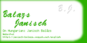 balazs janisch business card